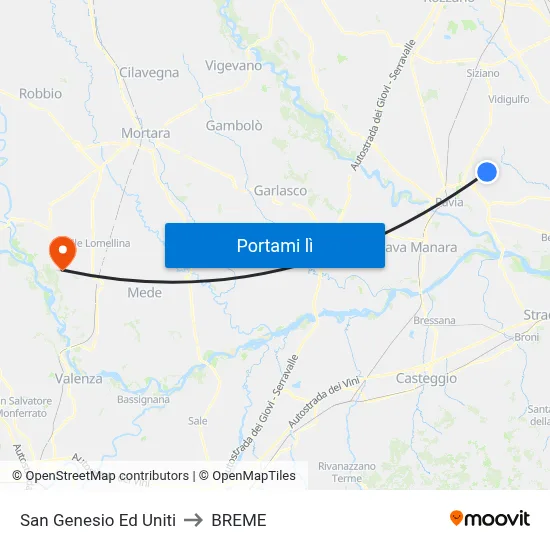 San Genesio Ed Uniti to BREME map