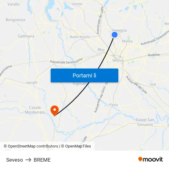 Seveso to BREME map