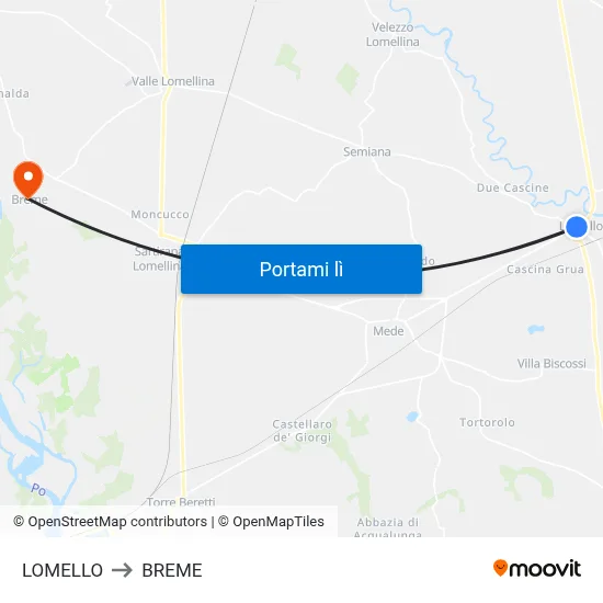 LOMELLO to BREME map