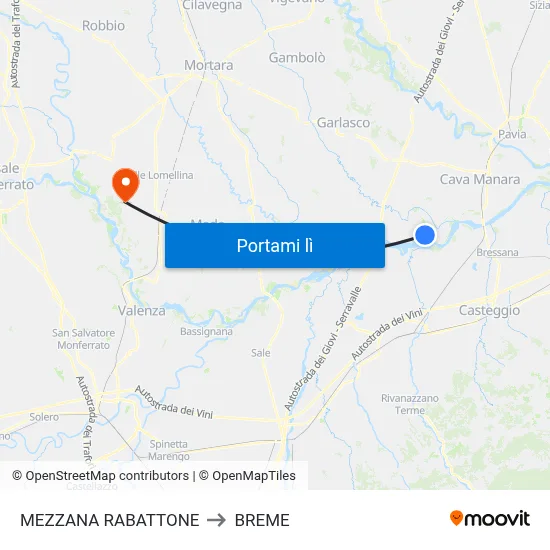 MEZZANA RABATTONE to BREME map