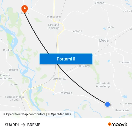 SUARDI to BREME map