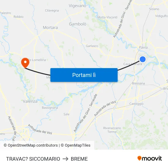 TRAVAC? SICCOMARIO to BREME map