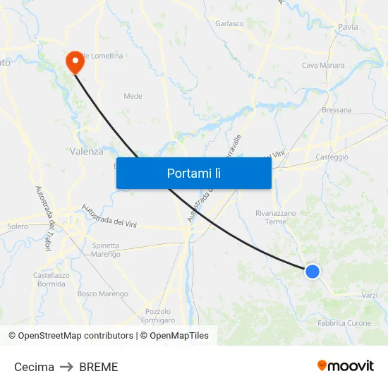 Cecima to BREME map