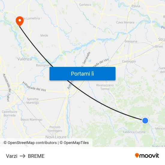 Varzi to BREME map