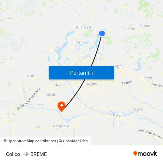 Colico to BREME map