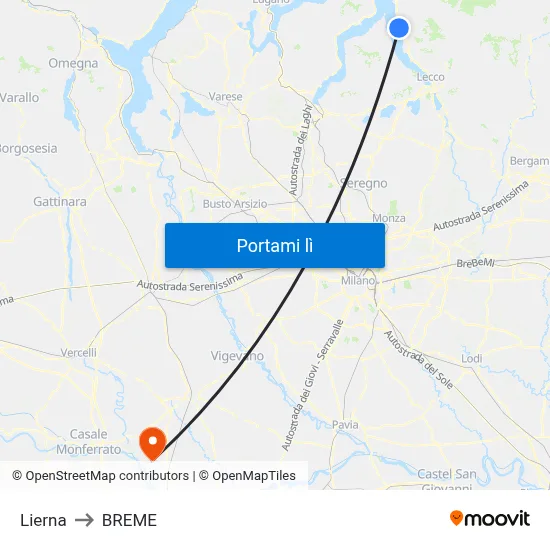 Lierna to BREME map
