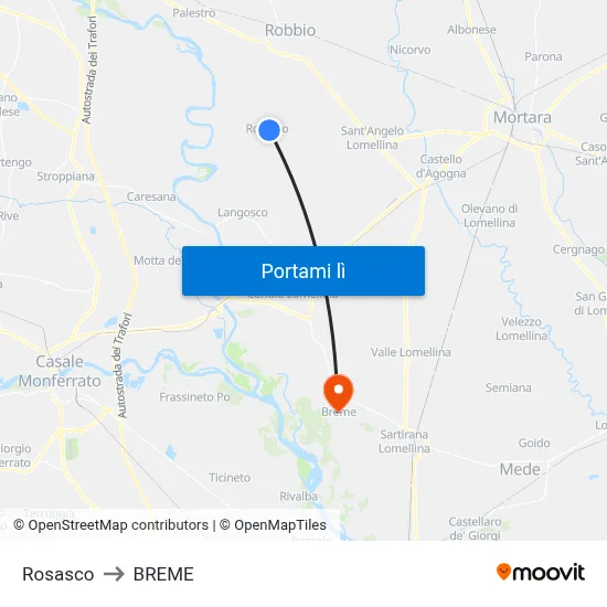 Rosasco to BREME map