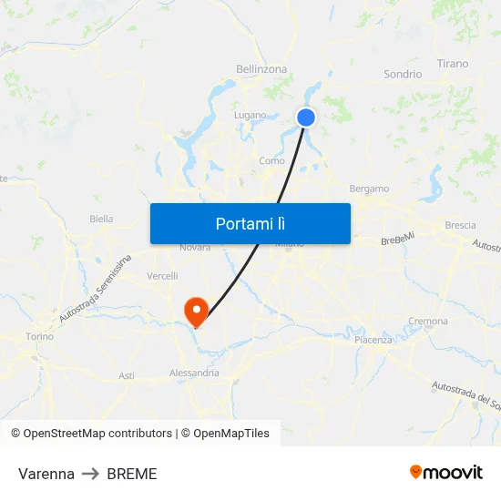 Varenna to BREME map