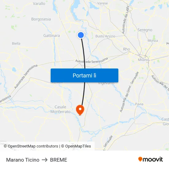 Marano Ticino to BREME map