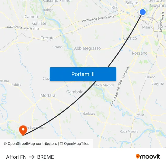 Affori FN to BREME map