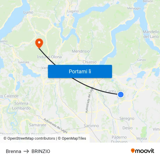 Brenna to BRINZIO map