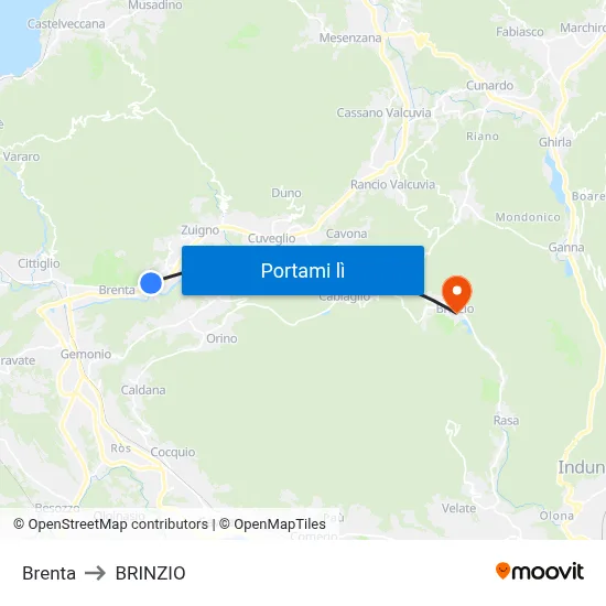 Brenta to BRINZIO map