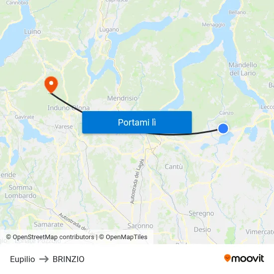 Eupilio to BRINZIO map