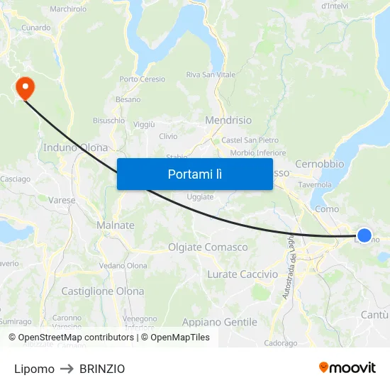 Lipomo to BRINZIO map