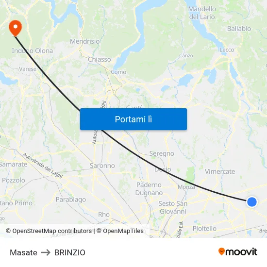 Masate to BRINZIO map