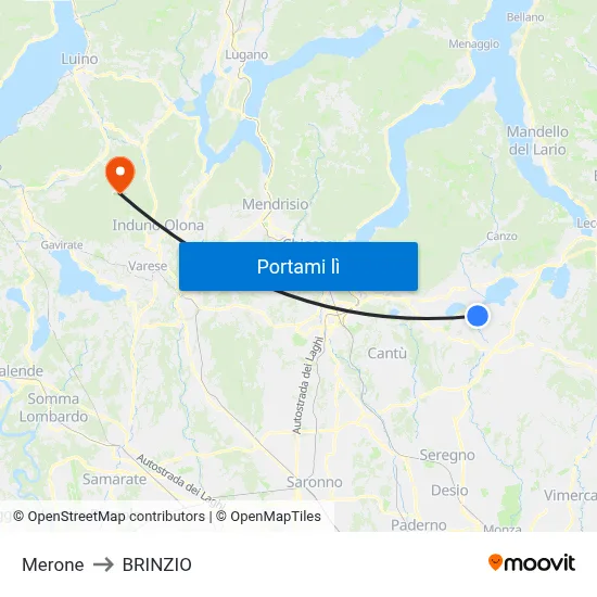 Merone to BRINZIO map