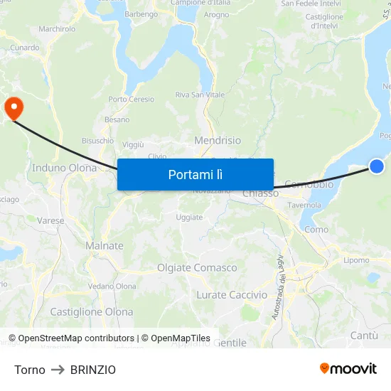 Torno to BRINZIO map