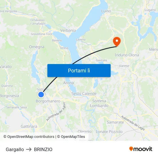 Gargallo to BRINZIO map