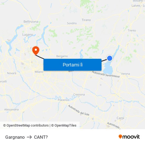 Gargnano to CANT? map