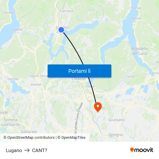Lugano to CANT? map