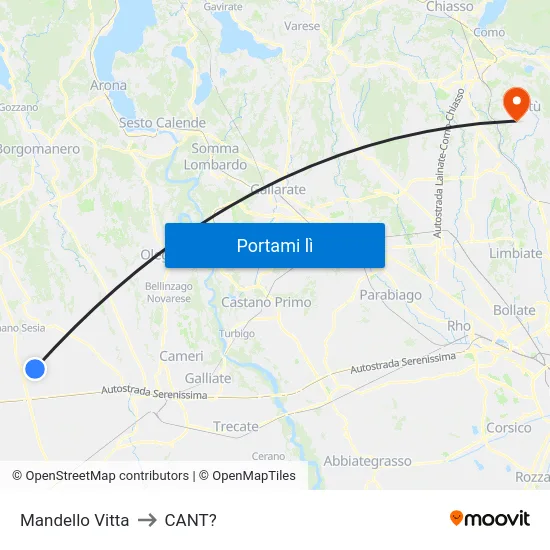 Mandello Vitta to CANT? map