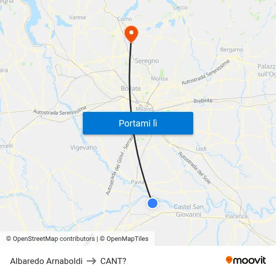 Albaredo Arnaboldi to CANT? map