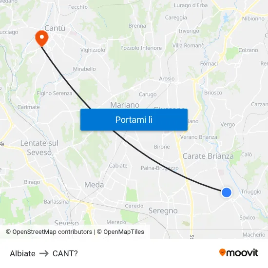Albiate to CANT? map