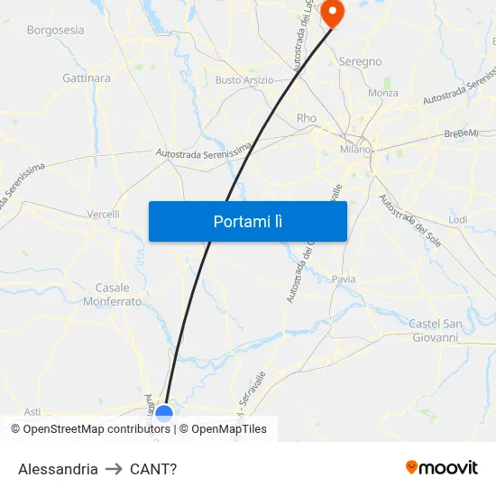 Alessandria to CANT? map