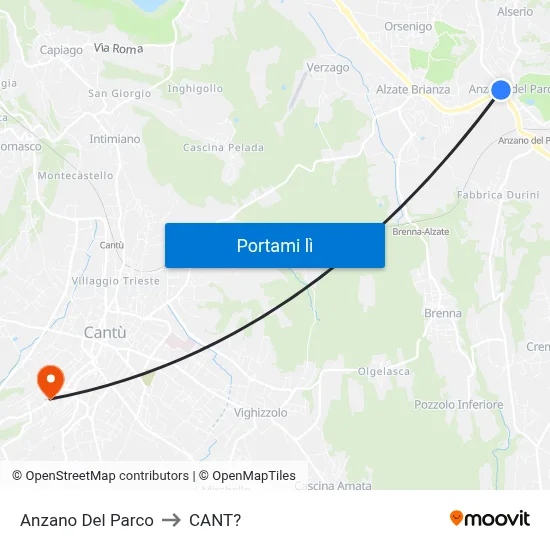 Anzano Del Parco to CANT? map