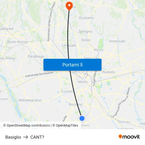 Basiglio to CANT? map