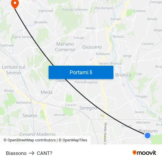 Biassono to CANT? map