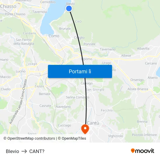 Blevio to CANT? map