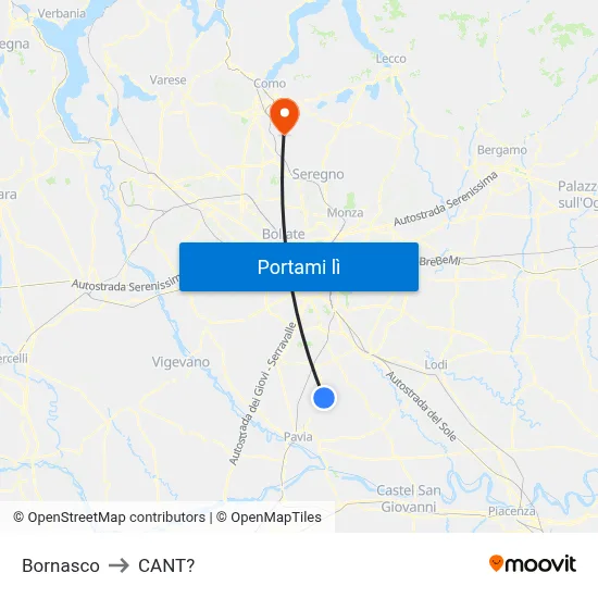 Bornasco to CANT? map