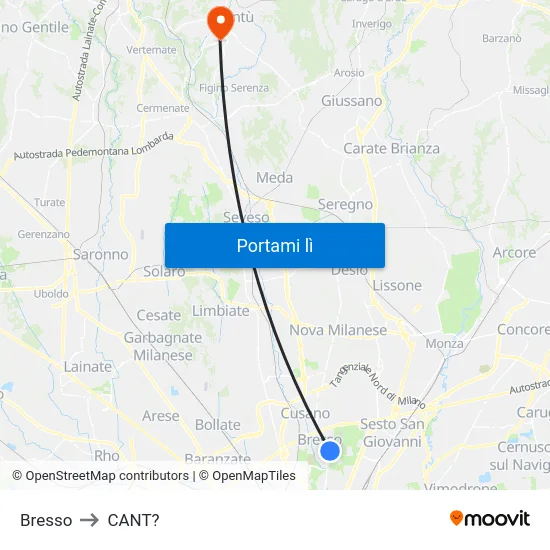 Bresso to CANT? map