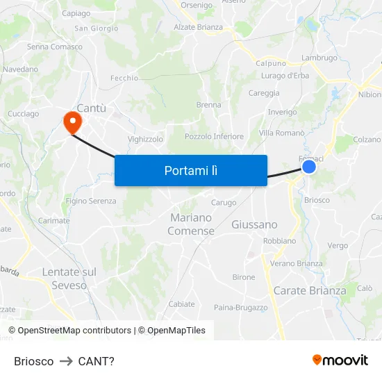 Briosco to CANT? map