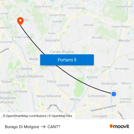 Burago Di Molgora to CANT? map