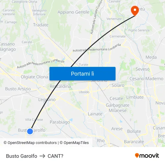 Busto Garolfo to CANT? map