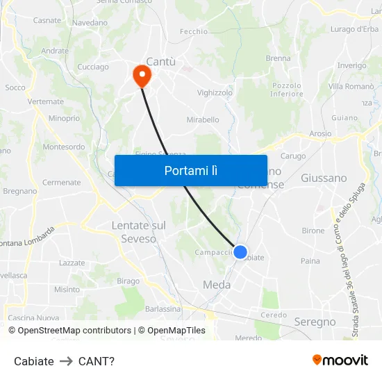 Cabiate to CANT? map