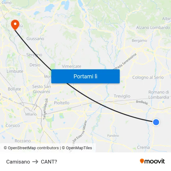 Camisano to CANT? map