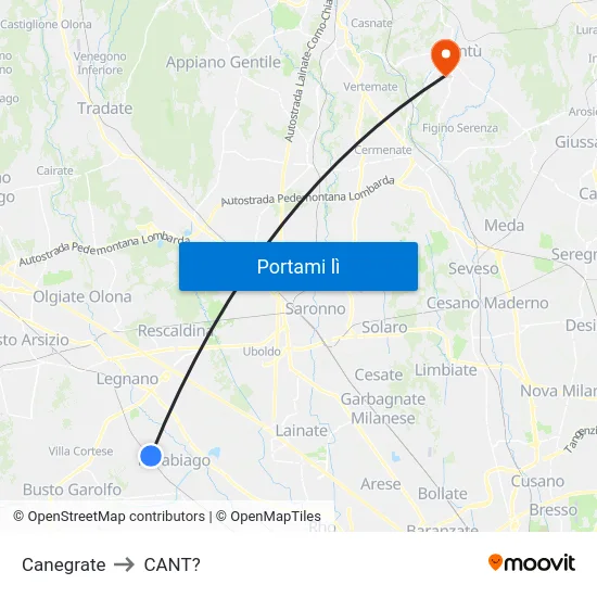 Canegrate to CANT? map