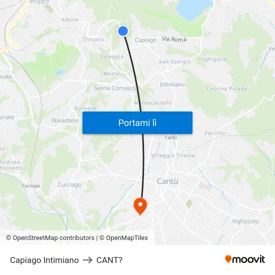 Capiago Intimiano to CANT? map