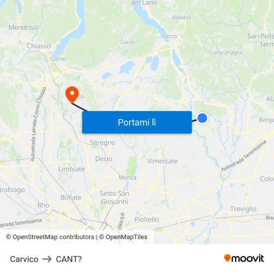 Carvico to CANT? map