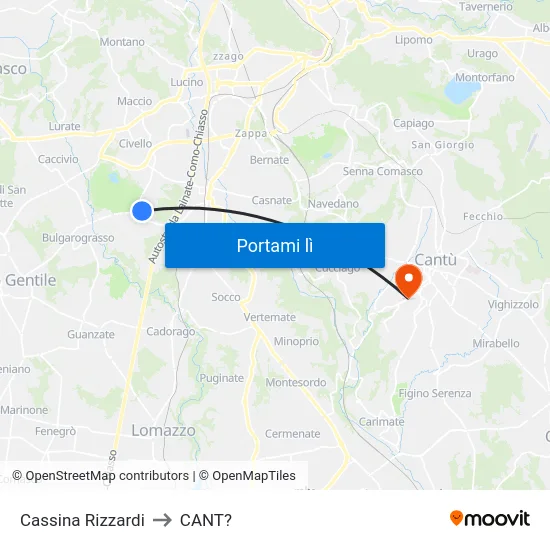 Cassina Rizzardi to CANT? map