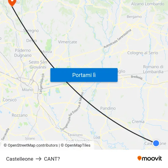 Castelleone to CANT? map