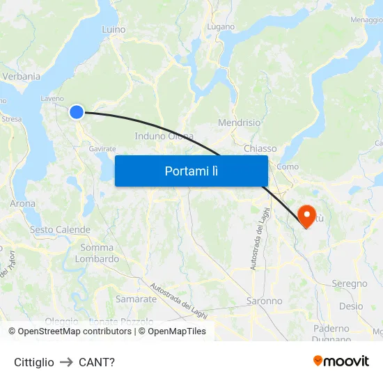 Cittiglio to CANT? map