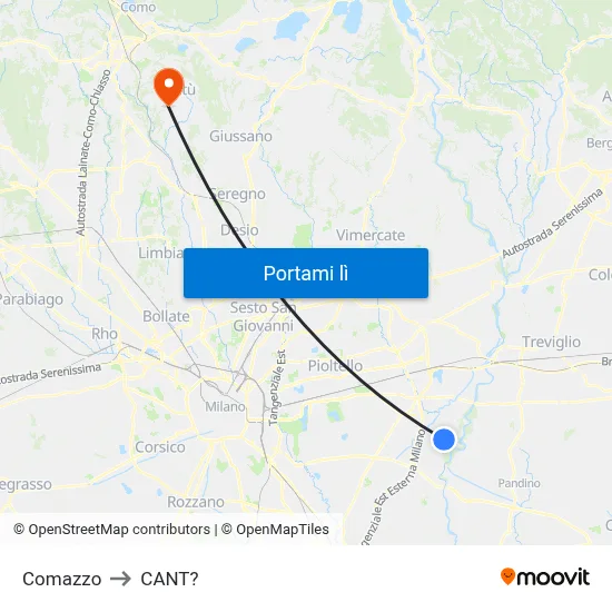 Comazzo to CANT? map