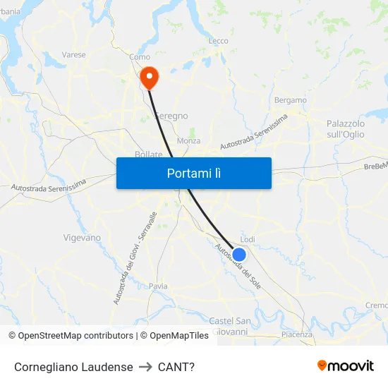 Cornegliano Laudense to CANT? map