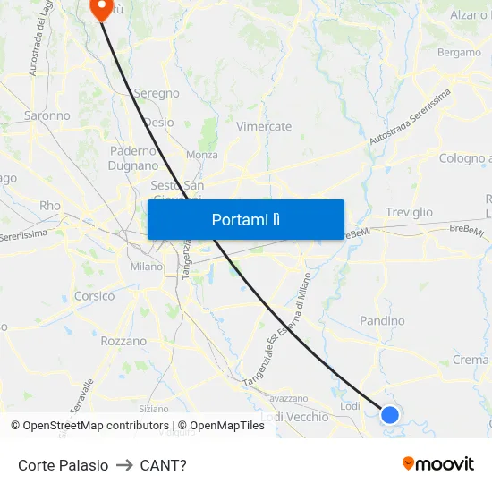 Corte Palasio to CANT? map