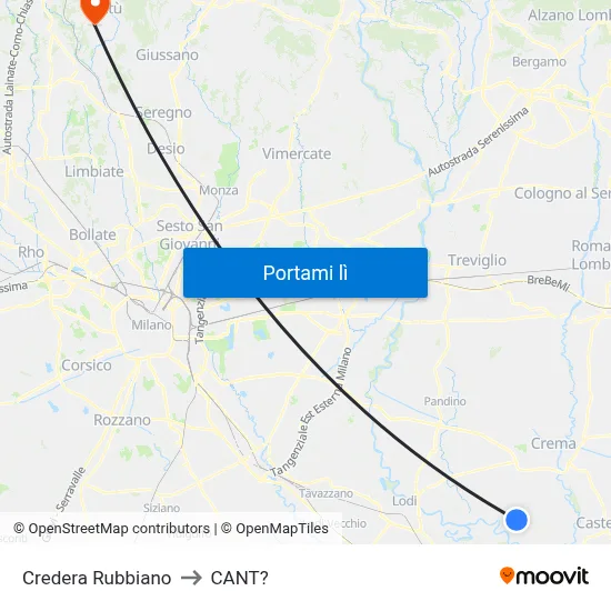 Credera Rubbiano to CANT? map