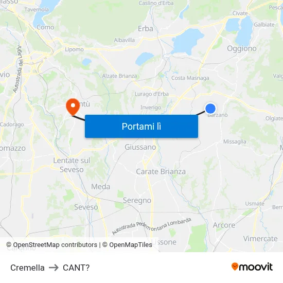 Cremella to CANT? map